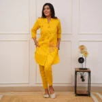 Sunny Yellow and Pink Combination Kurti With Pant