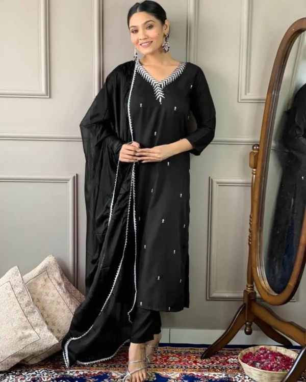 Black Rayon Kurti With Pant