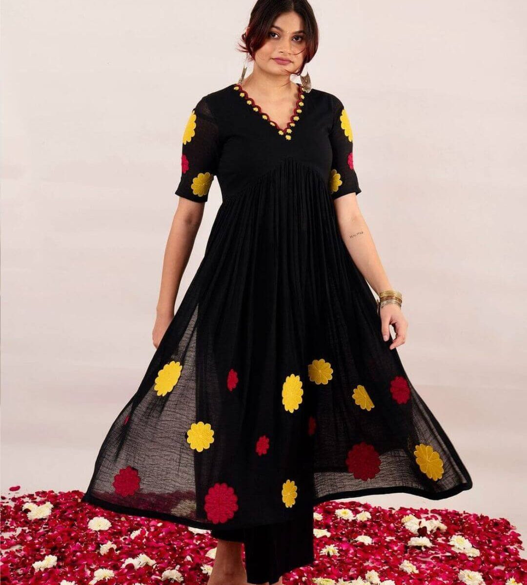 Black Cotton Printed CoOrd Set