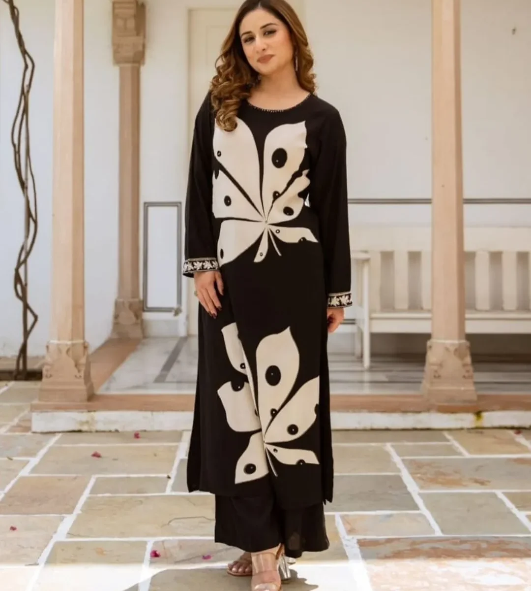 Black Kurti Plazo Set