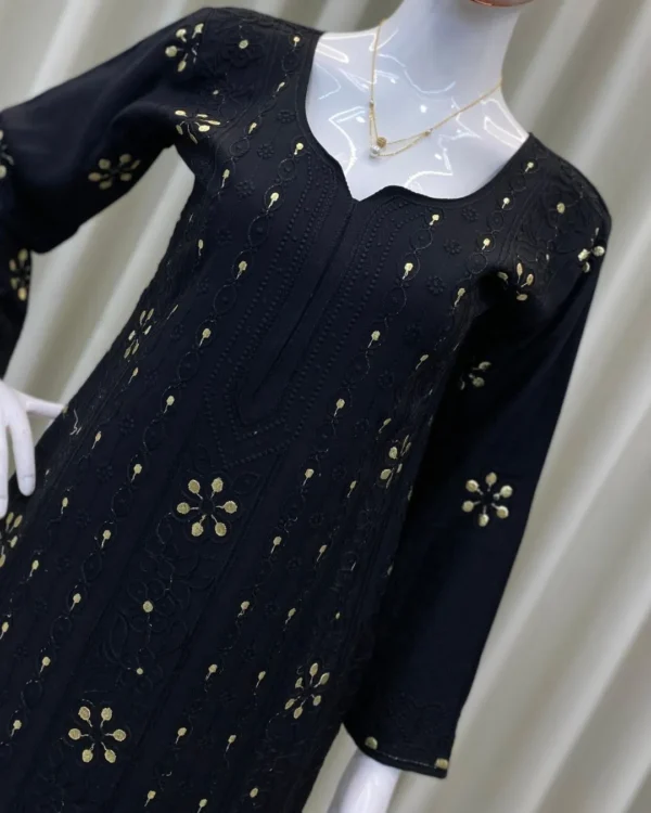 Black Kurti With White Palazzo