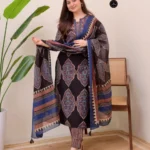 Cotton Black Kurti With Dupatta