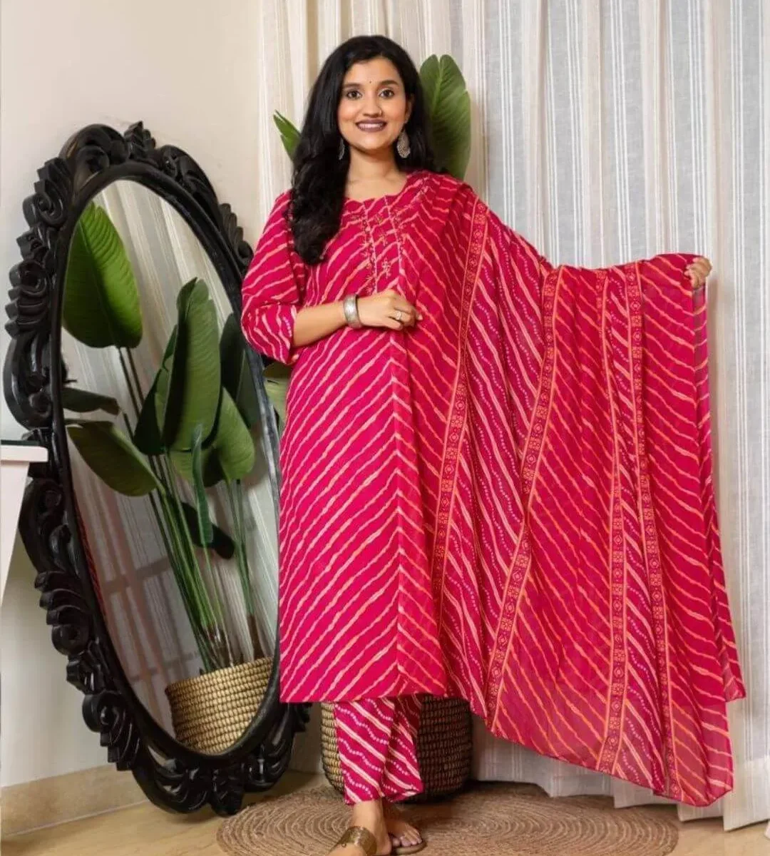 Bandhej Print Kurti Set