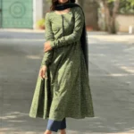 Green Colour Anarkali Kurti Set