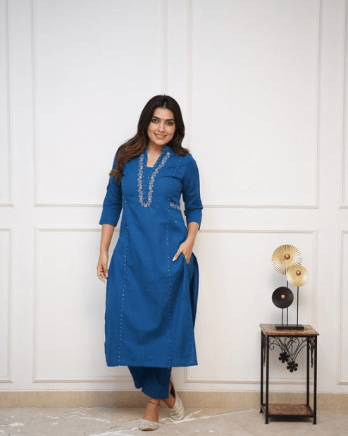 Navy Blue Kurti Combination