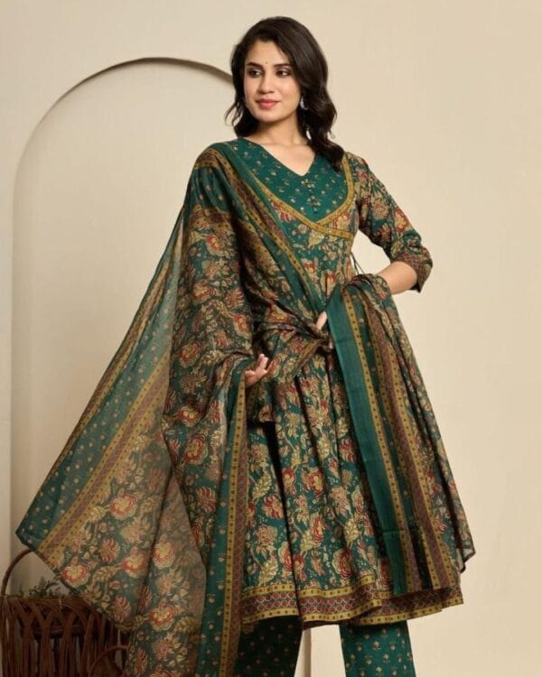 Green Colour Anarkali Kurti Set