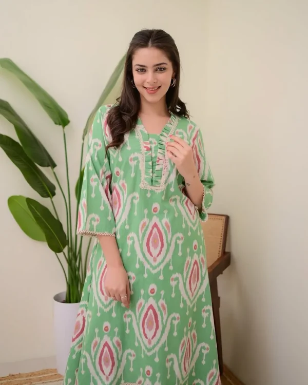 Lime Green Kurti With Pant
