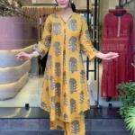 Yellow Floral Kurti With Pant