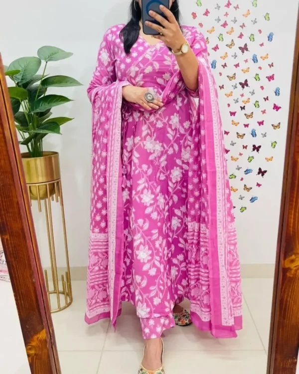 Cotton Angrakha Anarkali Kurti Set