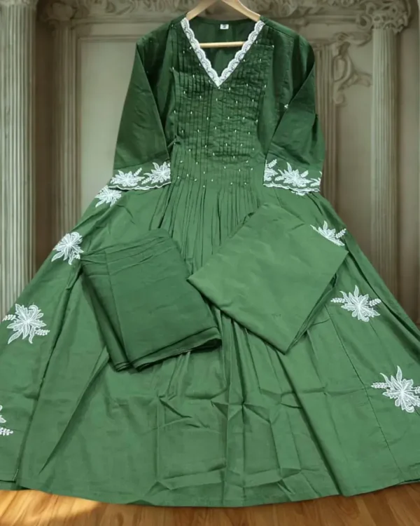 Green Colour Anarkali Kurti Set 1