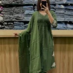 Green Colour Anarkali Kurti Set