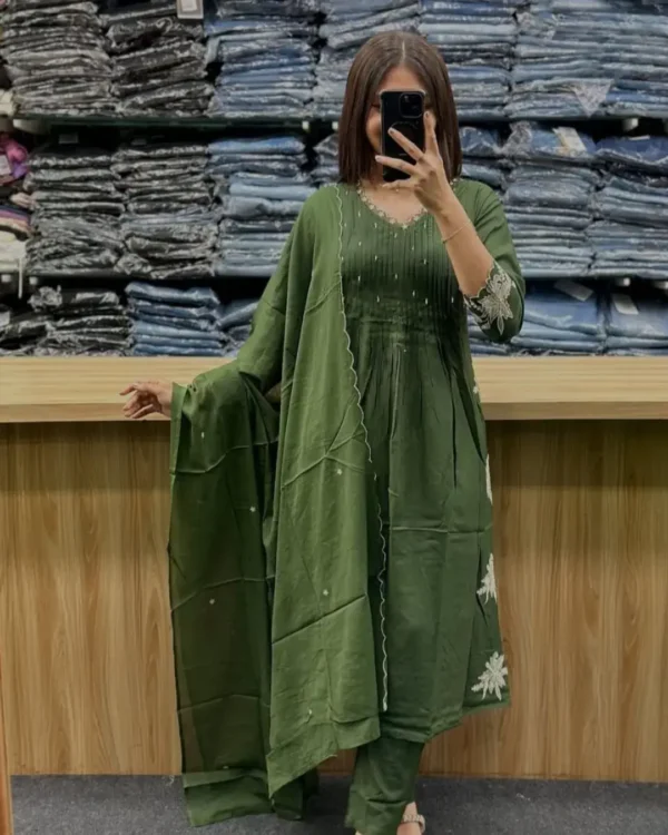 Green Colour Anarkali Kurti Set