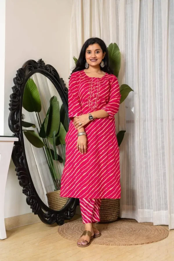 Bandhej Print Kurti Set