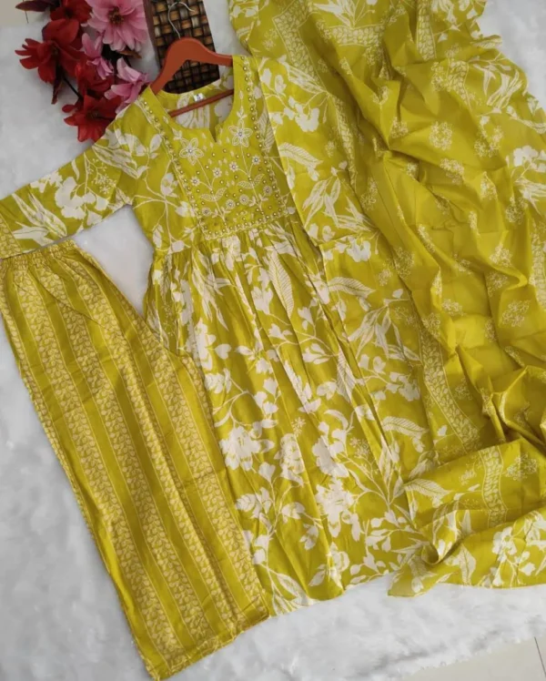 Lime Green Kurti With Pant dupatta 1
