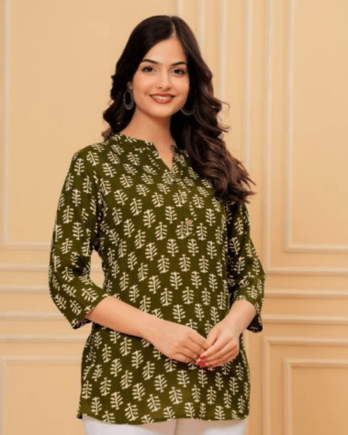 Dark Green Short Kurti