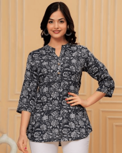 Black Short Kurti For Jeans