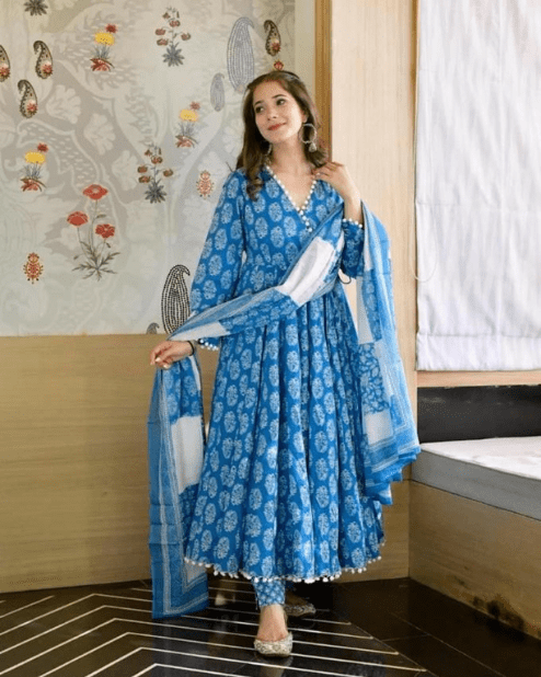 Blue Anarkali Kurti