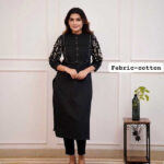 Black Printed Kurti With Pant