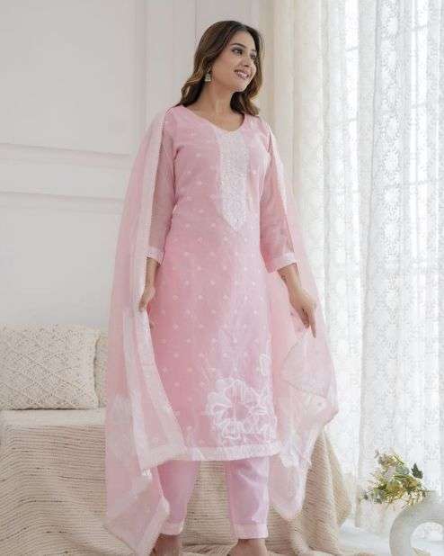 Light Pink Chanderi Kurta Set