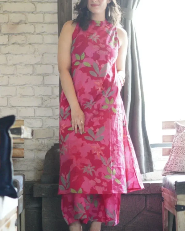 Dusty Pink Kurti With Pant Set