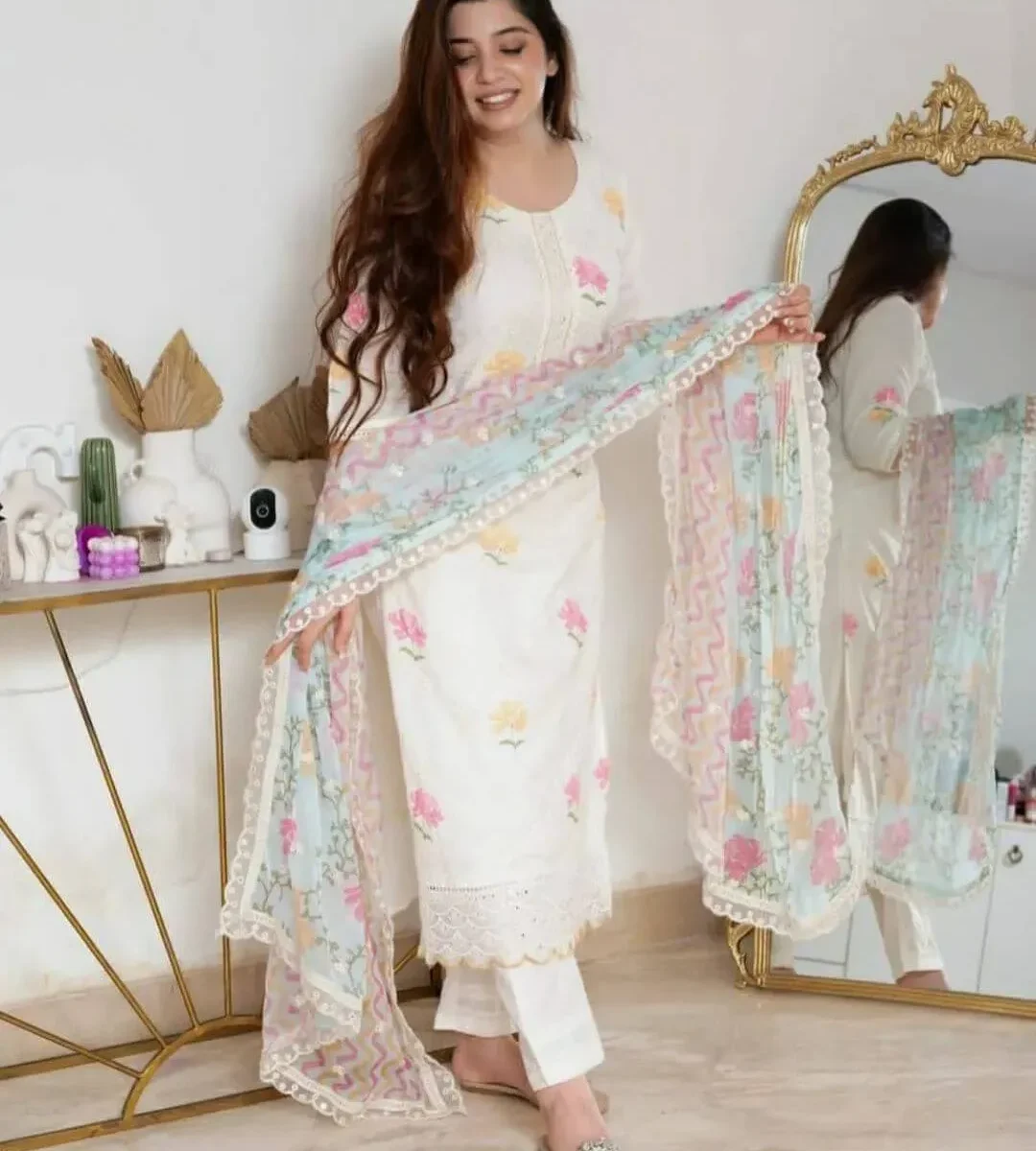 Pakistani Cutwork Kurti Set