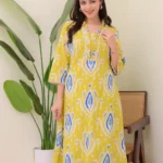Mustard Yellow Kurti combination With Pant