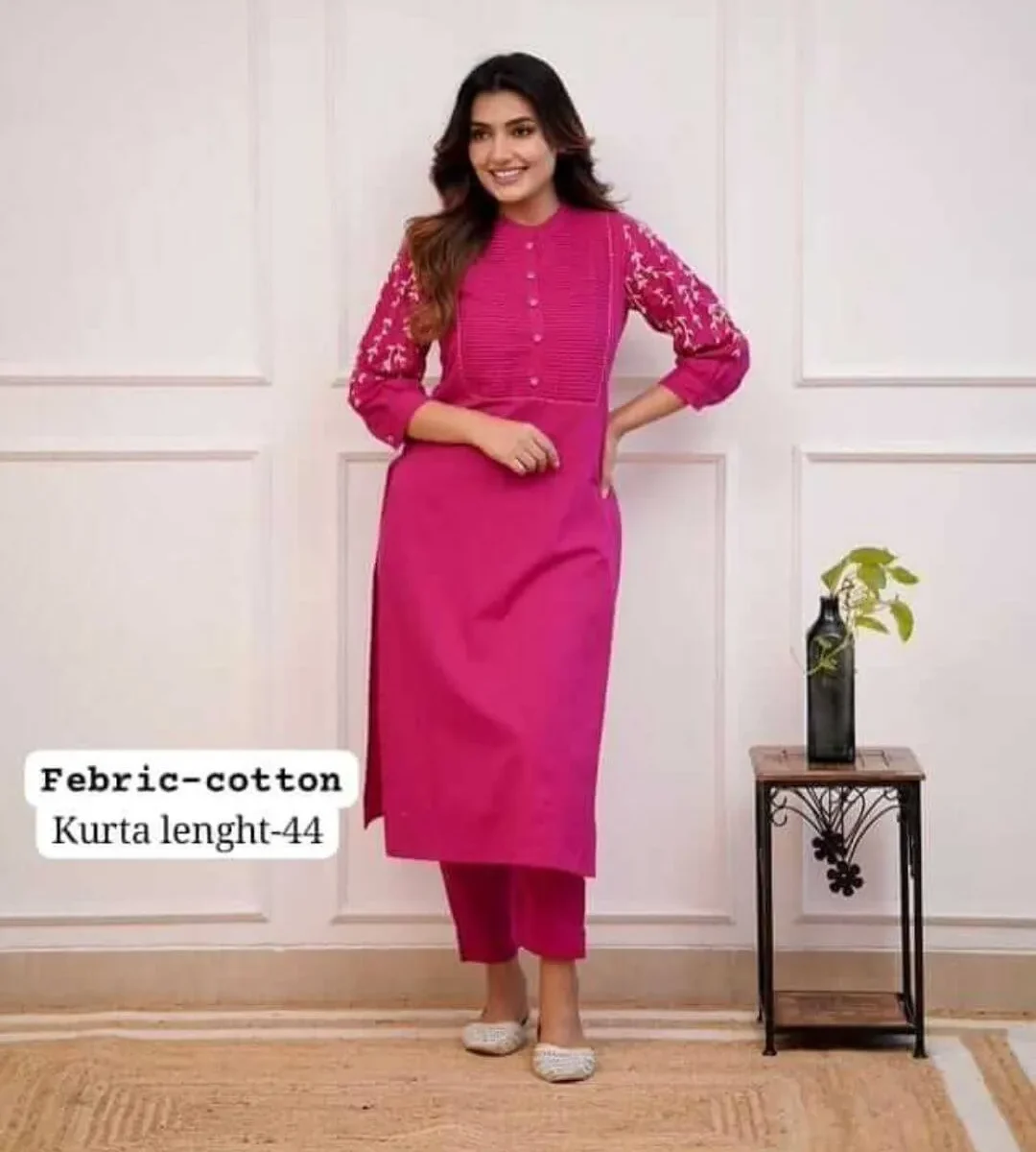 Rani Pink Kurti With Pant