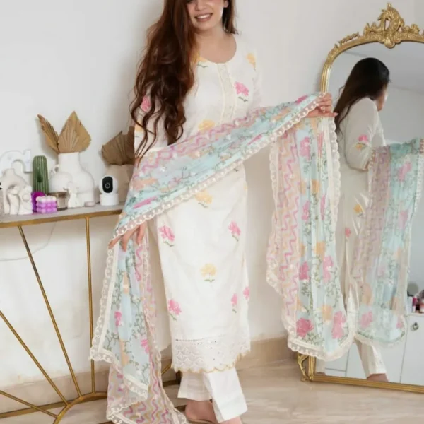 Pakistani Cutwork Kurti Set
