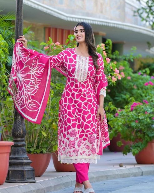 Rani Pink Kurti With Pant