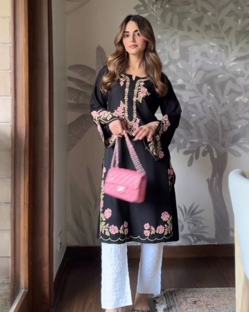 Black Tunic Kurti With White Pant