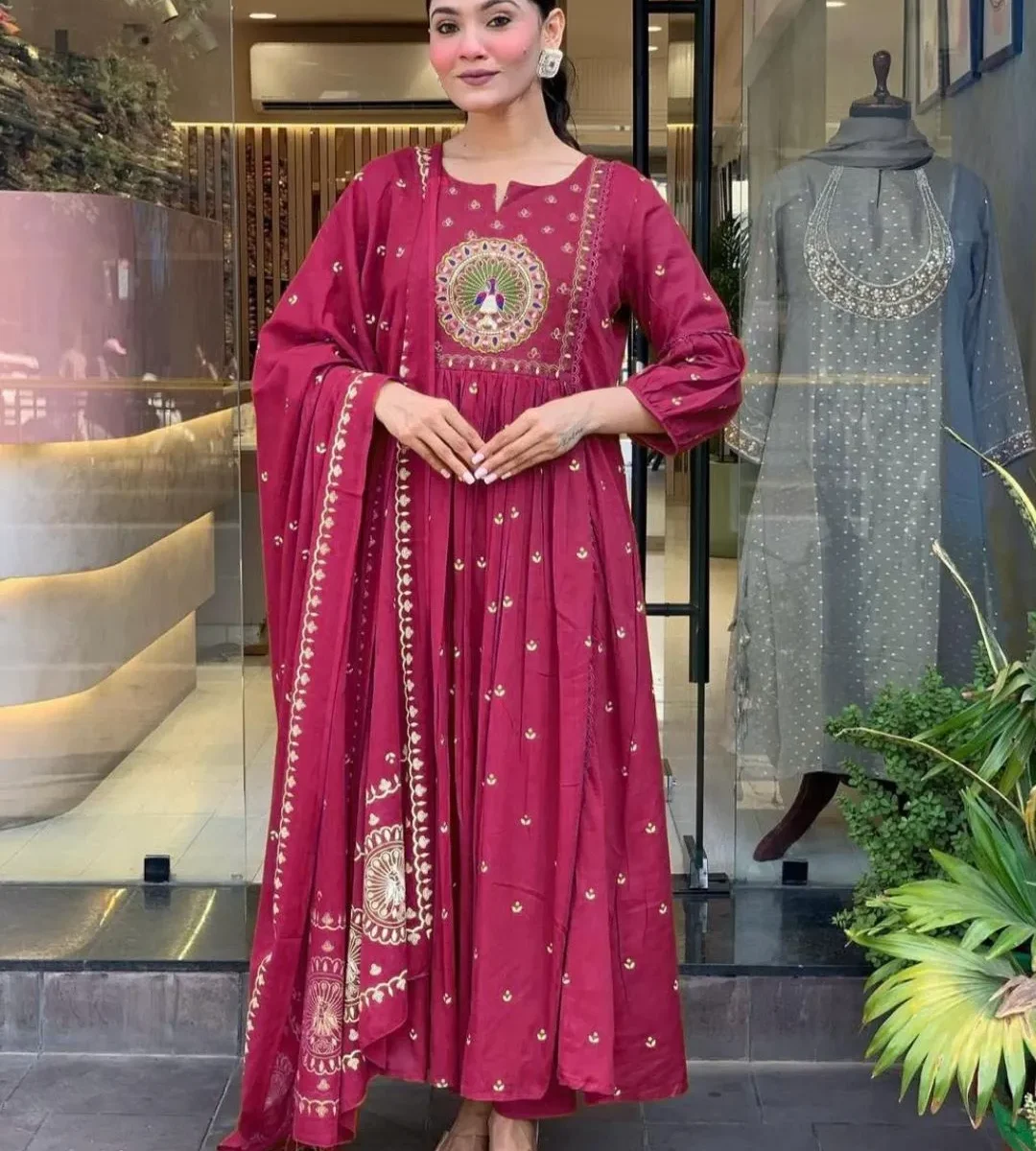 Burgundy Colour Kurti Set