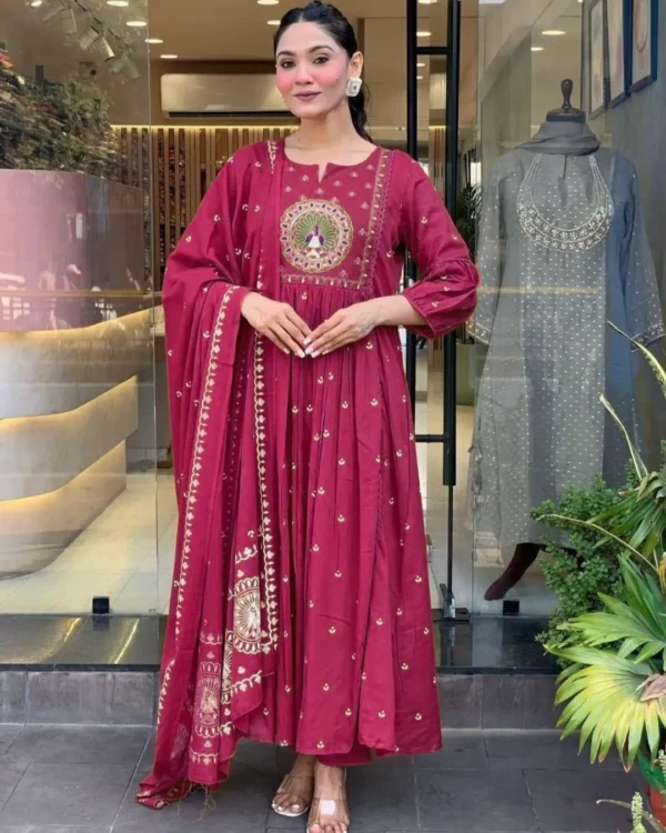 Burgundy Colour Kurti Set