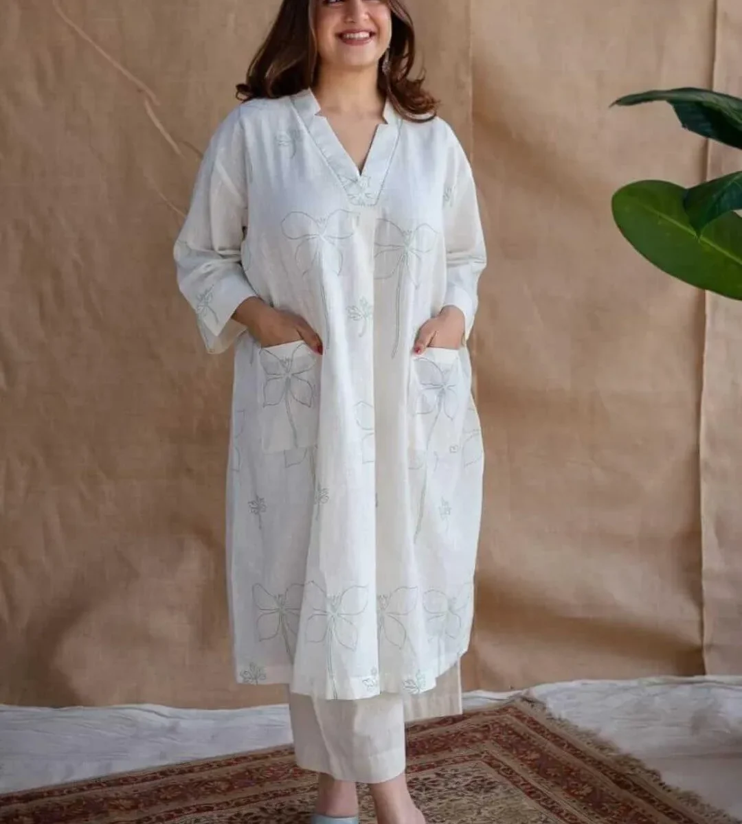 Leaf Printed Kurti With Plazo