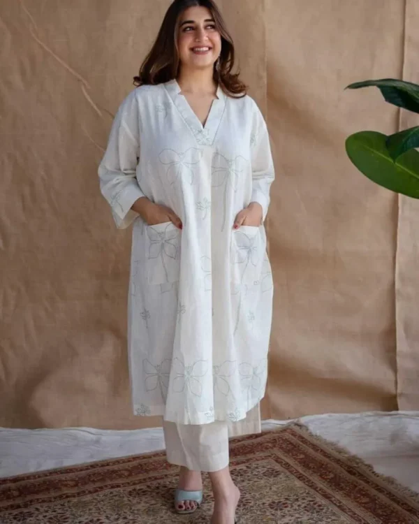 Leaf Printed Kurti With Plazo