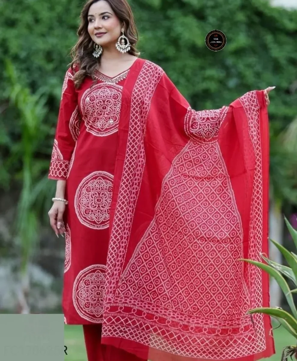 Floral Print Anarkali Kurti Set