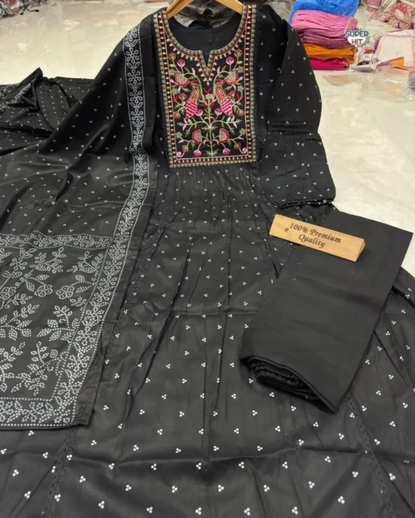 Black rayon Cotton Kurti Set