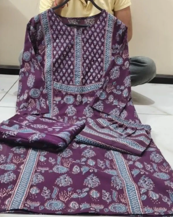 Burgundy Colour Kurti Pant Dupatta Set real