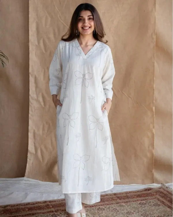 Leaf Printed Kurti With Plazo 1