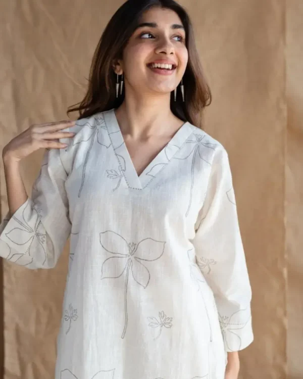 Leaf Printed Kurti With Plazo