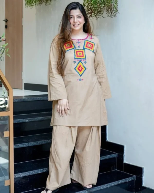 Light Brown Kurti With Pant 