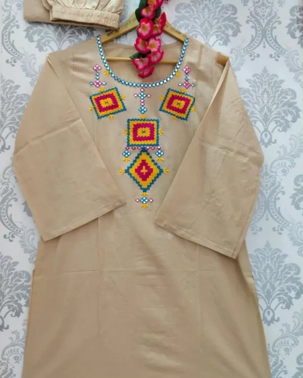 Light Brown Kurti With Pant Real