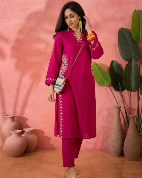 Rani Pink Kurti With Pant