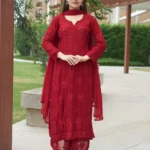 Red Kurti With Palazzo Set