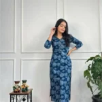 Blue Floral Kurti With Pant
