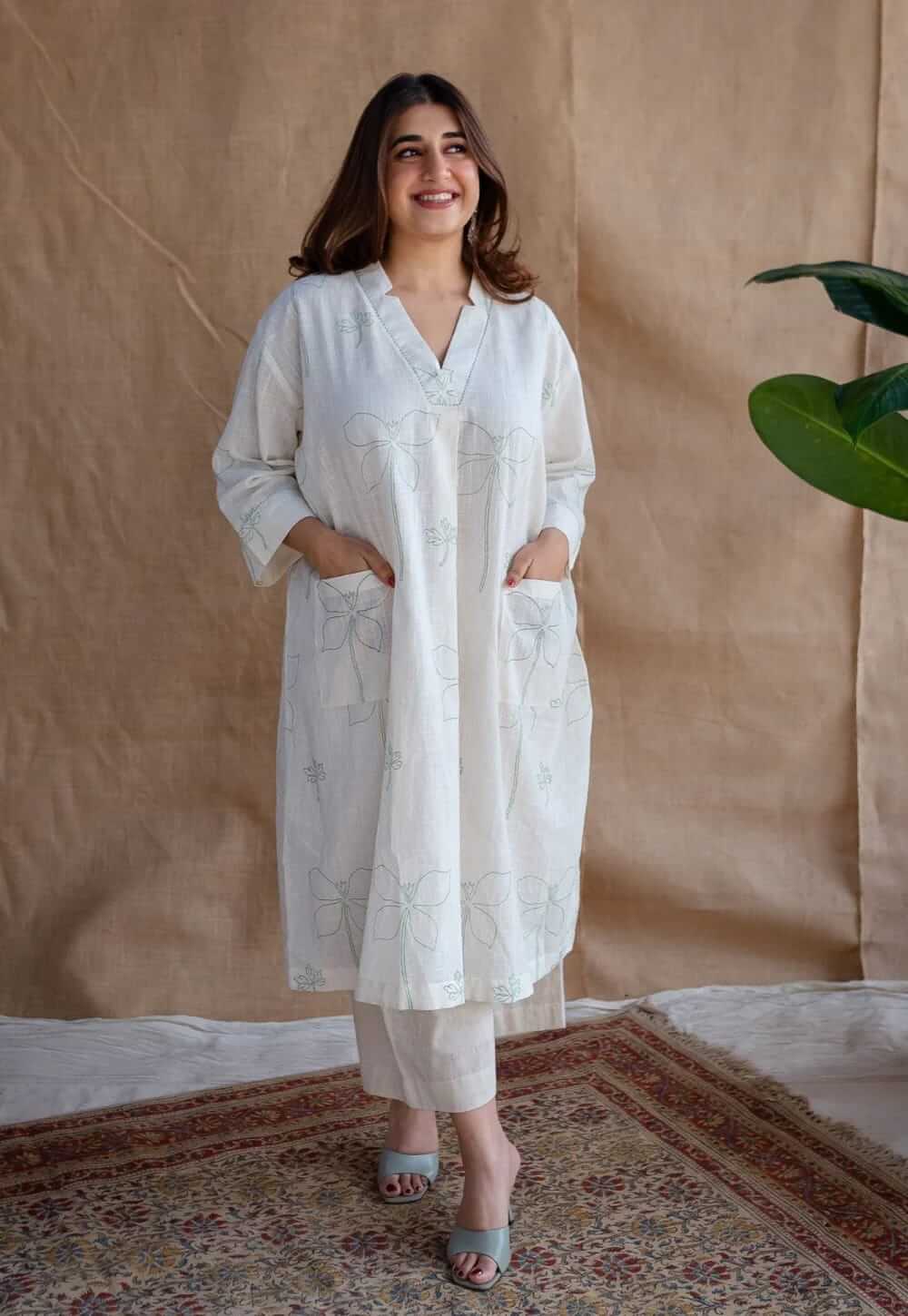 Leaf Printed Kurti With Plazo