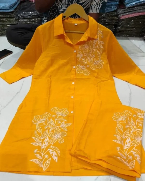 Yellow Floral Kurti With Pant real