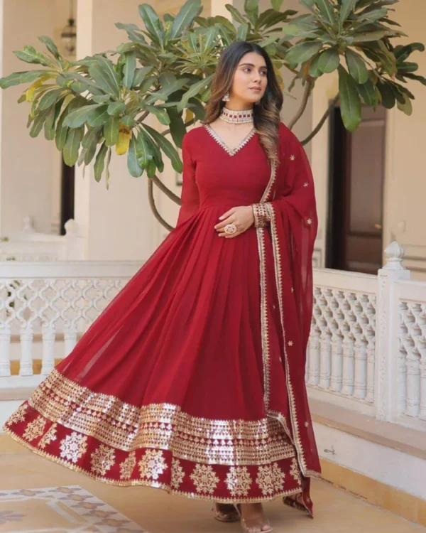 Red Kurti Party Wear Set