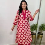 Red Plazo With Kurti Set