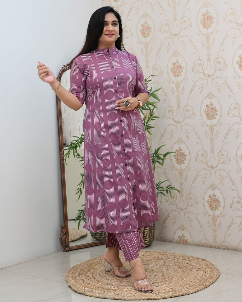 Office Wear Procin Print Kurti Set