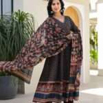 Handblock Printed Anarkali Kurti Set